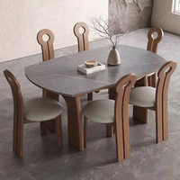 Table et chaises de salle à manger pliantes en bois massif de luxe moderne avec plaques extensibles transformables en tables (durable)