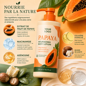 Loción Corporal Hidratante y Nutritiva de Moda, Repara la Piel Seca, Agrietada y Descamada, Fórmula con Manteca de Karité y Papaya, Loción Corporal de Papaya - Product Image 4