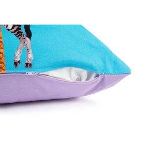 Cuscino Decorativo Excelsa 45x45 Cm Quadrato Multicolore con Design di Palme e Zebre, Stampa Digitale in Stile Originale - Product Image 3