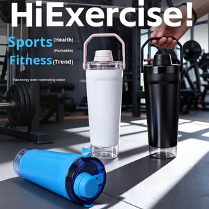 Creative 600ml Large Capacity Handheld <b>Shaker</b> Cup 304 Stainless Steel Vacuum Insulated Portable Hiking Sports Water <b>Bottle</b> - Product Image 4