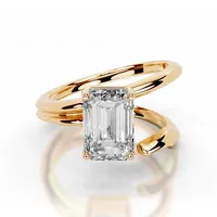 Bague en argent sterling 925 MuShan Designer Jewelry, avec moissanite ronde, magnifique bague pour femmes, plaquée or 18 carats, MST Patent Fine Rings