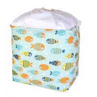 Grand panier à fermeture à cordon en coton et lin organisateur de rangement de placard pliable pour couettes jouets vêtements pour espace de garde-robe