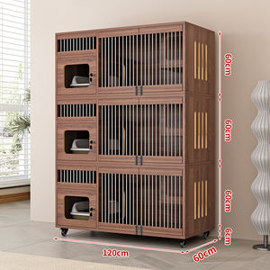 Cages à chats modernes en bois - Écologiques et économes en énergie. Meubles pour animaux de compagnie faciles à nettoyer. Convient aux chats et aux chiens. - Product Image 2