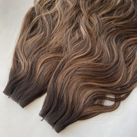Haiyi Hair 12A Grade for Genius Weft Extensions de cheveux humains ondulés à double tirage Trame de génie droite
