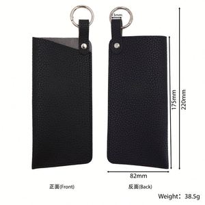 Eyeglass <b>Case</b> Faux Leather Soft Holder Pocket <b>Cases</b> Slim Travel Pouch Portable <b>Glasses</b> With Keyring Sunglasses Storage Bag - Product Image 4