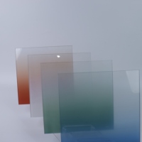 Verre décoratif translucide en céramique à dégradé de couleurs, verre imprimé à dégradé pour cloisons intérieures et bâtiments
