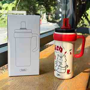 Vaso Térmico de Gran Capacidad y Alta Calidad con Asa y Pajita, Nuevo Diseño de Dibujos Animados, Acero Inoxidable 316 para Café y Agua - Product Image 2