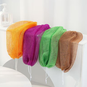 OEM Authentic Real African Exfoliating Net Sponge Bath Sponge with Knots and Ropes <b>Back</b> <b>Scrubber</b> Exfoliator Washer Cloth - Product Image 6