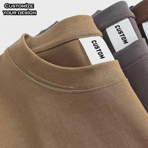 Kaos Oblong Lengan Pendek Katun 100% Stretch <span class=keywords><strong>Cool</strong></span> Warna Solid untuk Pria, Kaos Musim Panas - Product Image 1
