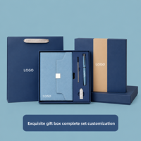Coffret Cadeau de Carnet Professionnel Pliable en Similicuir et Papier Dorland avec Tasse Thermos, Stylo et Clé USB pour Réunions de Bureau
