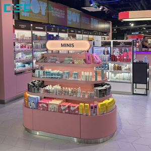 Mostrador de Exhibición de Cosméticos de Madera de Múltiples Niveles, Preensamblado, Moderno, de Fábrica Vietnamita DSP, para Boutiques de Maquillaje - Product Image 3
