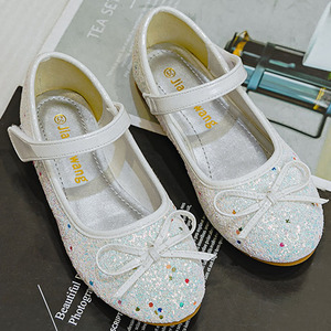 Zapatos de princesa para niñas, zapatos de baile con lazo a la moda para primavera y otoño, zapatos de cuero para niños, sandalias de verano con lentejuelas para niñas CSH1203 - Product Image 6