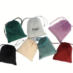 Sacs à cordon en velours personnalisables avec logo et couleurs pour bijoux, colliers, bracelets et boucles d'oreilles - Product Image 1