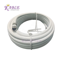 Cable Coaxial KableTex de Alta Calidad, 75 Ohmios, RG6, 305 Metros de Longitud, Conector F, Blindaje Cuádruple, Cobre Sólido, PVC, Comunicación