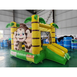 Brincolín Inflable Comercial con Temática de Animales de la Selva y Mono, con Soplador, para Alquiler en Fiestas y Eventos - Product Image 4