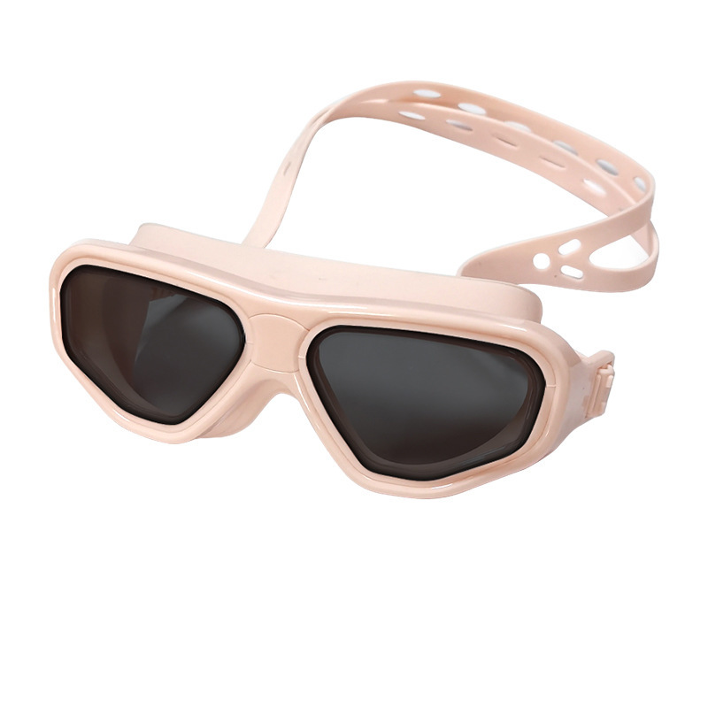 Pink Frame Black Swimming Goggles