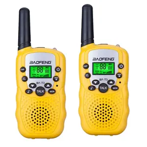 PMR Baofeng T3 สีสันเครื่องส่งรับวิทยุเด็กวิทยุของเล่นเด็กมือถือไร้สายเครื่อง VHF และ UHF Baofeng ชุด 0.5W มินิสีดํา