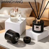 Diffuseur d'aromathérapie de haute qualité, bouteille en verre de 140 ml, diffuseur de parfum en verre cylindrique noir mat personnalisé