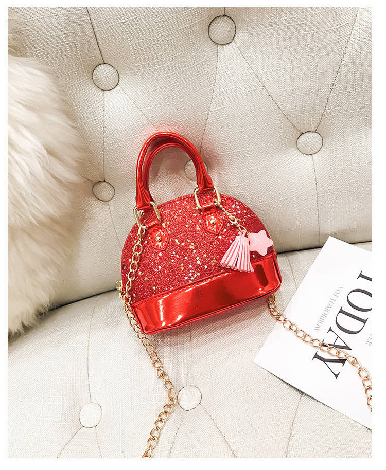 Bambini Mini borse a tracolla per ragazze Shinning borsa Glitter bambino  conchiglia borsa con catenina colori - Main Image
