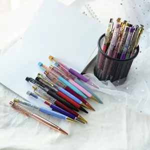 Роскошная металлическая Алмазная подарочная ручка, ручка с логотипом на заказ, алмазная многоцветная шариковая ручка с кристаллами для девочек