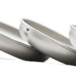 Assiette ronde en titane écologique personnalisable avec logo, 150 ml, ultralégère et portable pour le camping, l'escalade, le barbecue, la randonnée et les pique-niques - Product Image 1