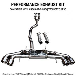 ระบบท่อไอเสียแบบเต็มชุด Vortex SS304 พร้อมท่อลง Y-Pipe และ Catback สำหรับ Nissan GT-R GTR R35 VR38DETT 3.8T V6 ปี 2008-2023 แบบติดตั้งได้โดยตรง รุ่นปรับแต่ง K - Product Image 1