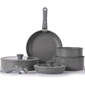 Ensemble de <span class=keywords><strong>casseroles</strong></span> et poêles en aluminium forgé OEM Homemory Classics Series, 5 pièces, avec poignée <span class=keywords><strong>amovible</strong></span>, vente en gros - Product Image 5