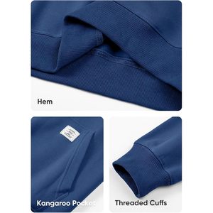 Sudadera FOXA para hombre con cremallera de un cuarto, bloques de color, manga larga, cuello alto, bolsillo frontal, anti-bolitas, poliéster y algodón - Product Image 5