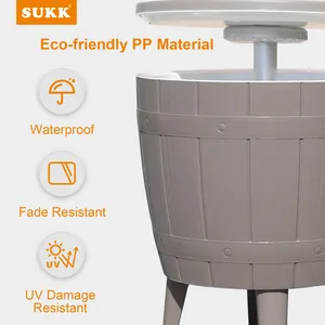 Bistro Bar Patio Garden Chill Ice Cooler Lift Top Coffee Wine <strong>Beer</strong> <strong>Table</strong> with Storage - Product Image 4