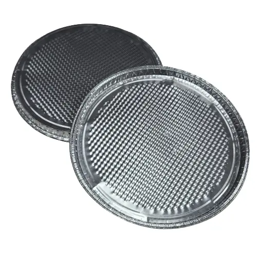 Assiettes jetables en aluminium de 13 pouces, recyclables et écologiques, à utiliser pour la cuisson des moules à tarte ronds et peu profonds en aluminium.