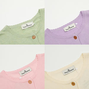 Maglione <span class=keywords><strong>nero</strong></span> personalizzato buton da donna jacquard maglieria in <span class=keywords><strong>lana</strong></span> lavorato a maglia <span class=keywords><strong>cardigan</strong></span> donna - Product Image 3