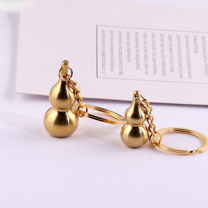 Copper Gourd <b>Car</b> Keychain Pendant 42MM31MM Plated Hollow Design For Medicine Bottle Storage Accessory - Product Image 1