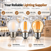 Ampoule LED à filament G45/P45 dépolie transparente dorée, certifiée CE, en promotion, 2W 4W 5.5W, dimmable, E12 E14 E26 E27 pour lustre de café et d'hôtel