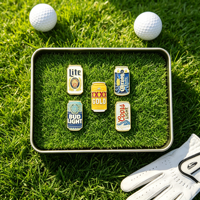 Marqueur de balle de golf personnalisé en bois uni, 25 mm, motif papillon noir et argenté, assortiment varié, imprimé Blanc Poop