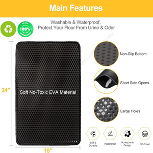 แผ่นรองซับทรายสำหรับสัตว์เลี้ยงแบบถอดได้ กันน้ำ สองชั้น ทำจากวัสดุ EVA เป็นมิตรกับสิ่งแวดล้อม สำหรับทำความสะอาดห้องน้ำสัตว์เลี้ยง ขายส่งแบบกำหนดเองได้ - Product Image 3