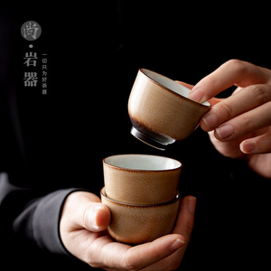 Retro Kiln Fired Stoneware Teacups Round Lead Free For Kung Fu <b>Tea</b> <b>Set</b> Home Use Personal <b>Gift</b> Dehua County Origin - Product Image 3