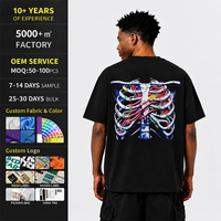 Camiseta Holgada con Diseño Gráfico en la Espalda, Envío Directo de Fábrica, Soporte de Diseñador, Marca Privada OEM, para Moda