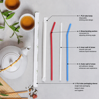 Fantaisie 9mm Décorations En Plastique Pailles Artistique Jetable Boba 200mm pour Ce Tube De Boisson Jetable De Machine Colorée Avec Paille