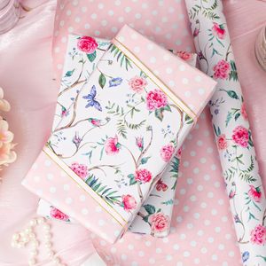 Flyhill Floral <b>Wrapping</b> <b>Paper</b> 17 In X 32.8 Ft Double Side Pink Flowers Butterfly Design Gift Wrap - Product Image 5