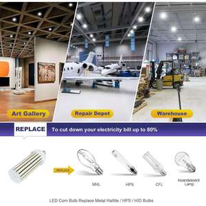 Éclairage LED en gros : Ampoule LED Corn Super Lumineuse 300W, 40 000LM, 6000K, 100V~277V, pour Grandes Zones Intérieures et Garages - Product Image 6