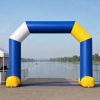 Portique de départ gonflable portable MORNING avec graphismes personnalisés pour les compétitions sportives et les courses caritatives