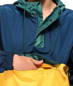 Mens <span class=keywords><strong>Anorak</strong></span> Color bloqueado en blanco personalizado cazadora con bolsillo de almacenamiento - Product Image 4