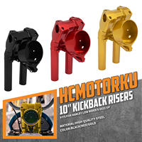 HCMOTORKU  Kit de rehausseurs de guidon réglables de 10 pouces pour moto, support de rehausseur de guidon pour Harley Softail 2022 et plus