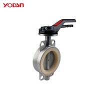 Vanne papillon manuelle YODSN SS, OEM personnalisé, type Wafer sanitaire pour équipement d'eau haute pression PN10 PN16