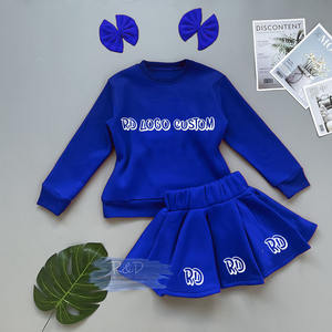 Completo Autunno Inverno per Ragazze con Logo Personalizzato, Set 2 Pezzi con Top a Maniche Lunghe in Pile e Gonna/Vestito in Poliestere, 14 Colori, Stile Ricreativo - Product Image 6