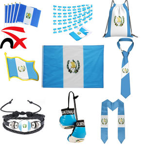 工場直販 グアテマラ国旗シリーズ商品 グアテマラ国旗ブレスレット、手袋、スカーフセット 販促ギフト用 - Product Image 1