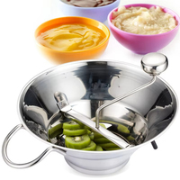 Groente-En Fruitchopper Met Mengkom Aardappelstamper Molen Roestvrijstalen Fruitgroentemolen