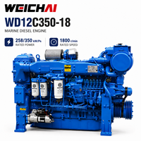 Moteur diesel marin Weichai WD12C350-18, 258 kW, 350 CV, 1800 tr/min, moteur de propulsion pour bateau de pêche, bateau de travail, navire de transport