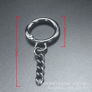 Zinc Alloy Spring <b>Ring</b> <b>Key</b> Chain 26mm Round Metal DIY Jewelry Hardware <b>Accessory</b> - Product Image 1