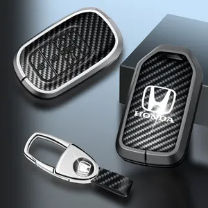 Novo produto para Honda Key Fob Capa Accord Civic Piloto Odyssey CRV Fit Acessórios Smart Remote Car Key Case Metal Prata